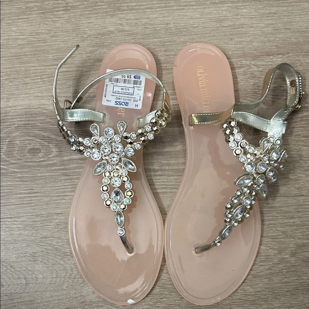 Olivia Miller Crystal Embellished Sandals